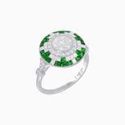 Vintage Inspired Round Illusion Diamond Ring - Shahin Jewelry